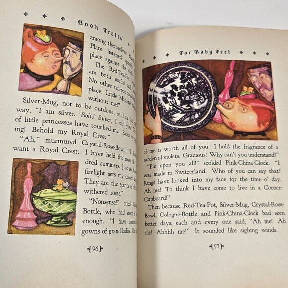 Book Trails Set 1928 Child Development Red Embossed Cover Colorful Illustrations - Picture 16 of 16